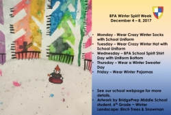 BPA Winter Spirit Week: December 4th - 8th