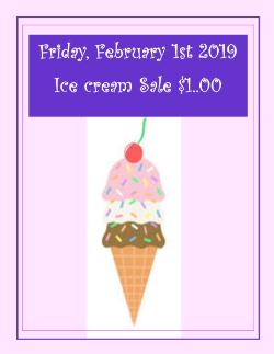 BPA 2018-2019 February 1st Ice Cream Sale! 