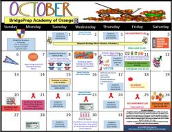 BPA of Orange 2019-2020 October Calendar 