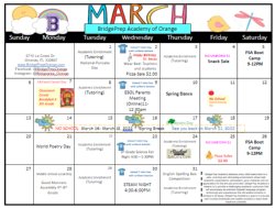 BPA of Orange 2021-2022 March Calendar