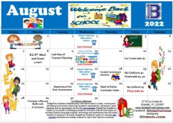 BPA of Orange 2022-2023 August Calendar