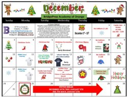 December Activities Calendar!